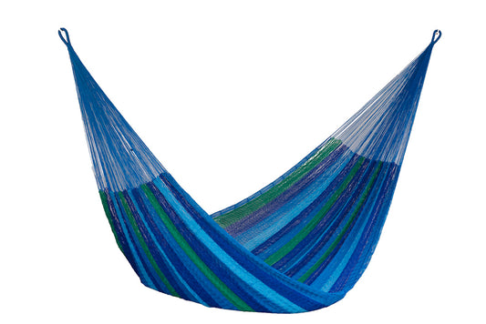 Mayan Legacy Jumbo Plus Size Nylon Mexican Hammock in Oceanica Colour