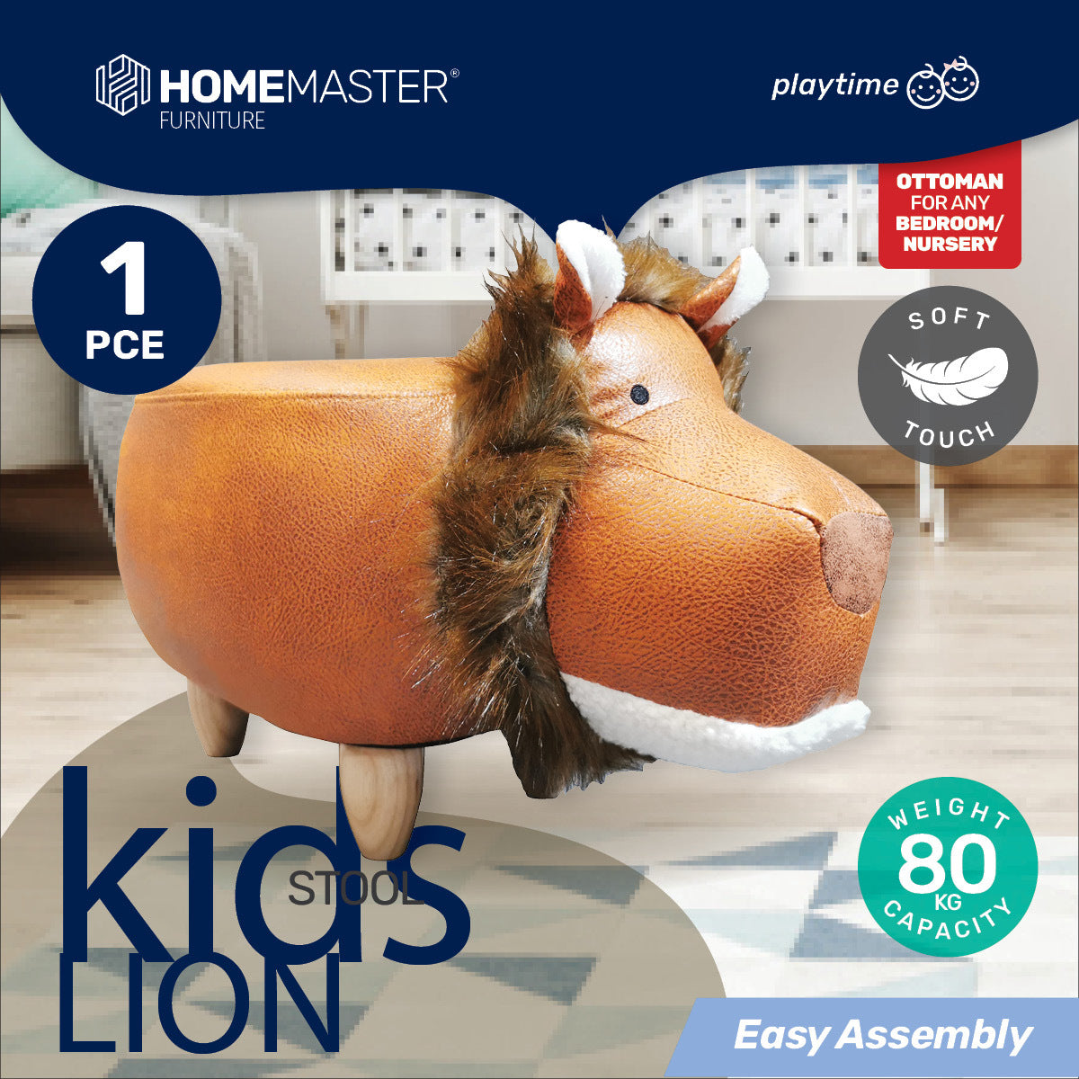 Home Master Kids Animal Stool Lion Character Premium Quality &amp; Style