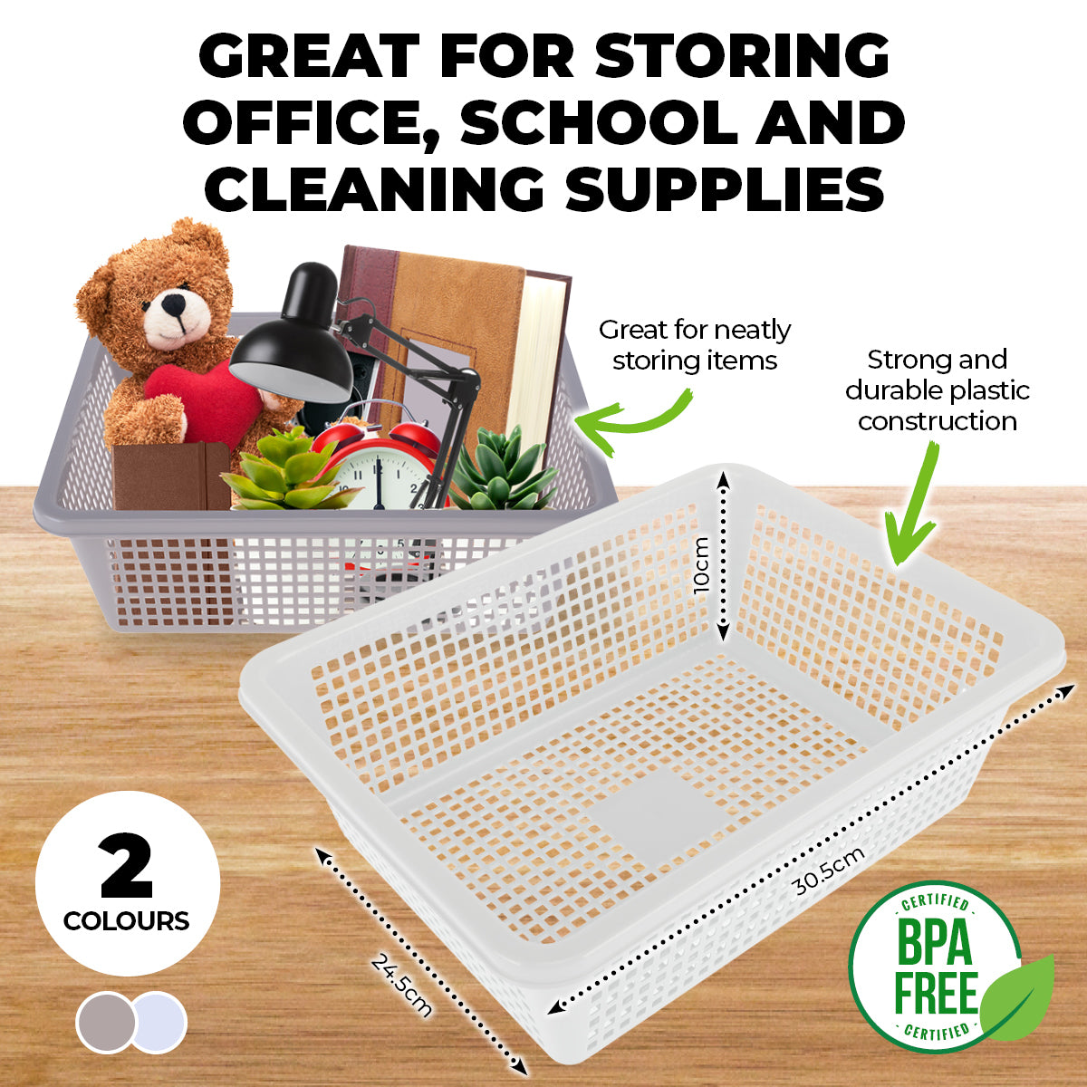 Home Master 50PCE Storage Baskets Stackable Multipurpose Space Saving Bulk 30.5cm