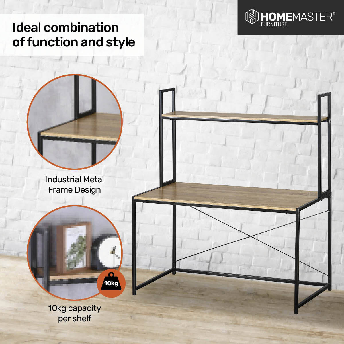 Home Master Multifunctional Workstation 2 Tier Stylish Modern Design 1.38m