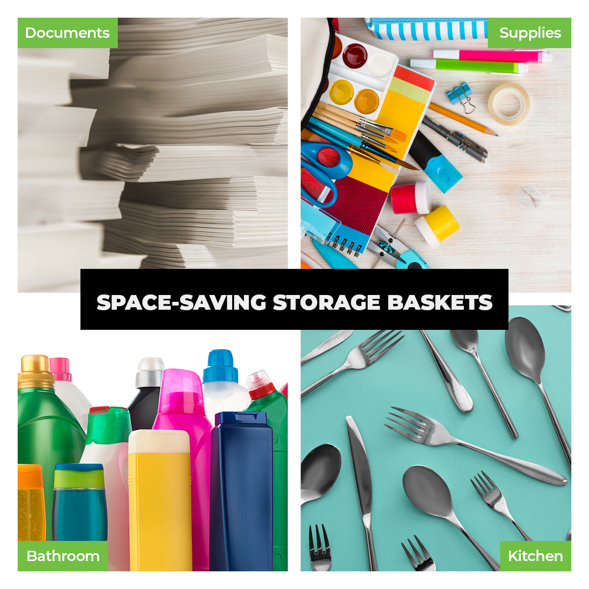 Home Master 50PCE Storage Baskets Stackable Multipurpose Space Saving Bulk 30.5cm