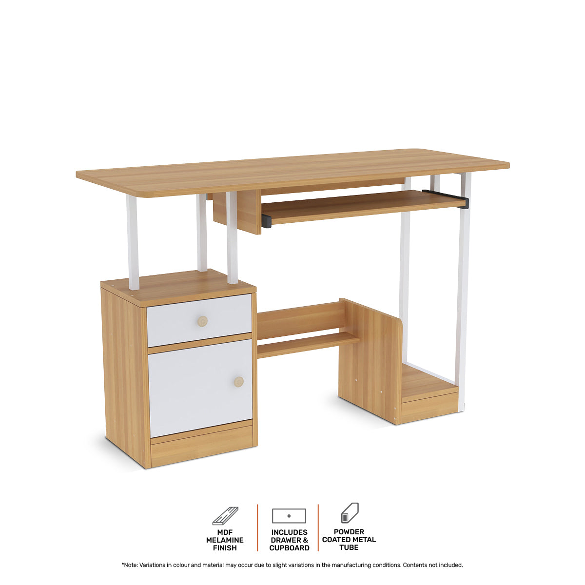 Home Master Computer Desk Workstation Storage Spacious Stylish 110 x 72cm