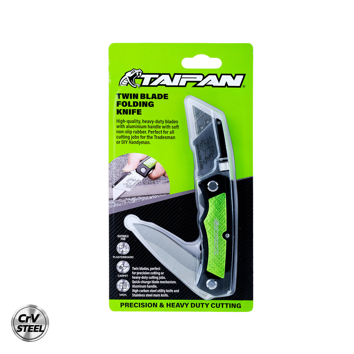 Taipan Twin Blade Folding Knife Aluminium Handle Carbon Vanadium Steel