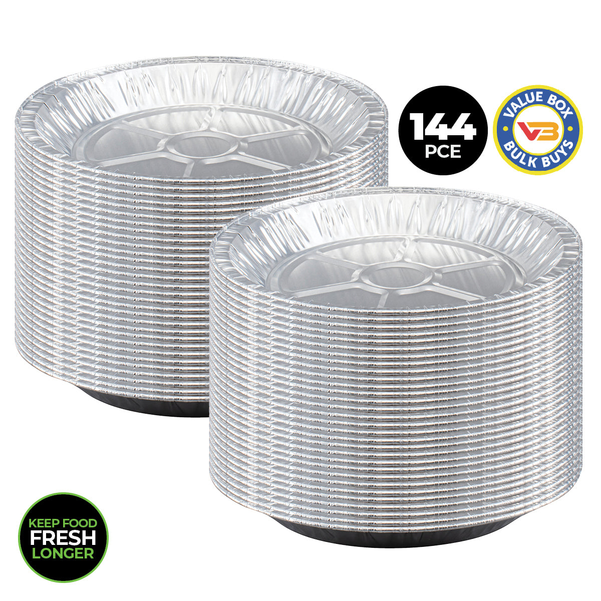 Home Master 144PCE Aluminium Foil Trays Round Premium Quality 22.5cm